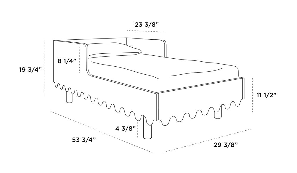 Dimensions for Oeuf Moss Toddler Bed