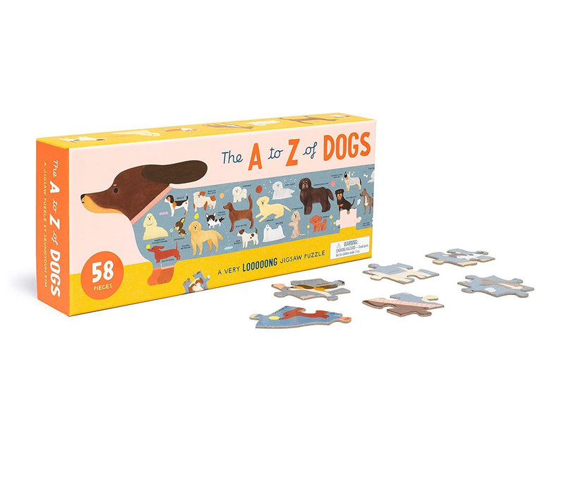 The A to Z of Dogs - A Dog Shaped 58-Piece Puzzle
