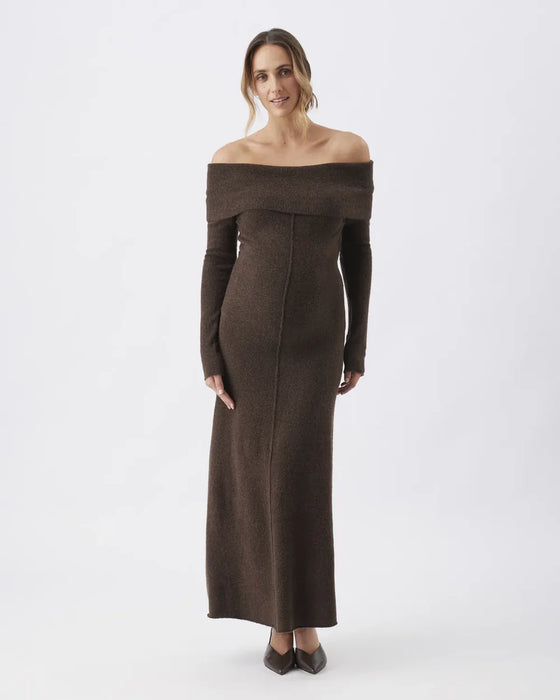Tyla Off Shoulder Knit Maternity Dress