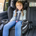 caption-Child sits in Evenflo Revolve360 Extend Gold Convertible Seat in Forward Facing position