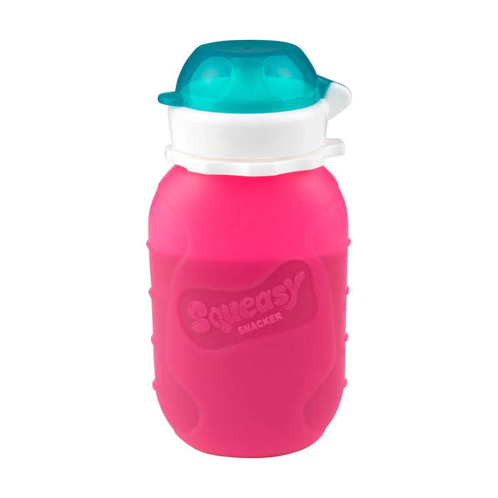 caption-Pink Reusable Silicone Food Pouch