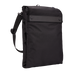 Black stroller bag compactly folded and protective trim shown on a white background