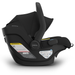 Black UPPAbaby infant car seat on a white background
