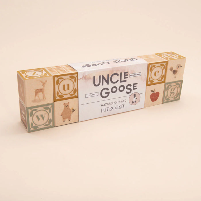 Watercolour ABC Wooden Blocks by Uncle Goose