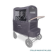 Black wagon stroller cover with transparent window on a white background