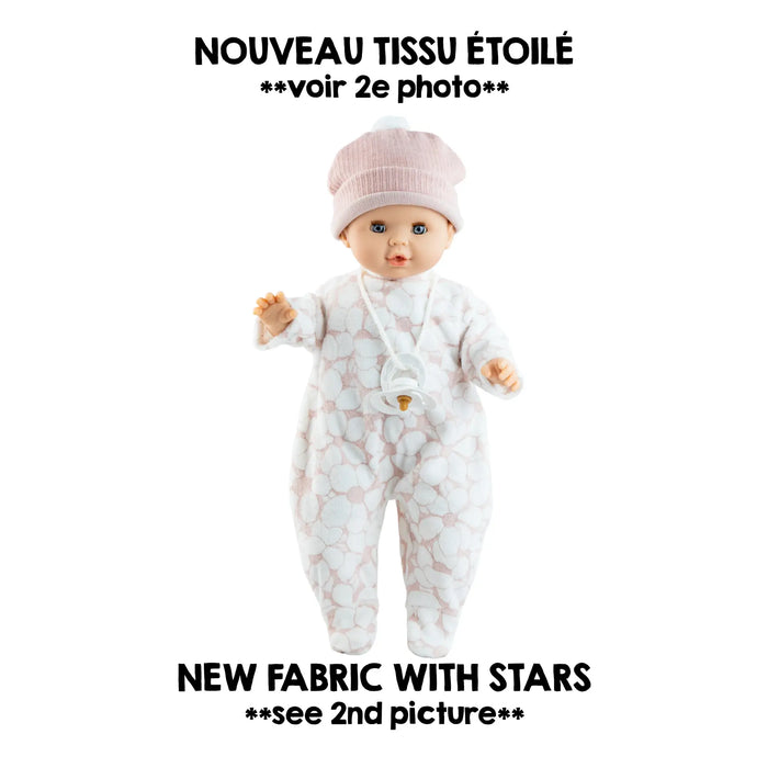 Sonia Soft Body Doll with Pacifier  - Pink Star Pajamas - Paola Reina