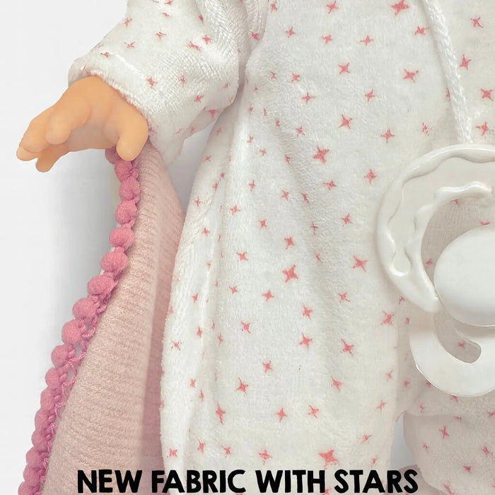 Sonia Soft Body Doll with Pacifier  - Pink Star Pajamas - Paola Reina