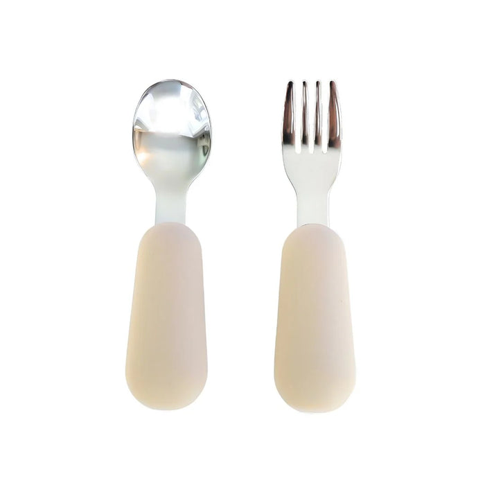 Baby Bliss Fork and Spoon Set with Silicone Handles - Nurtured