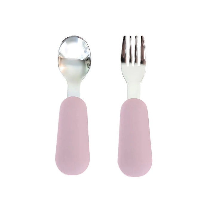 Baby Bliss Fork and Spoon Set with Silicone Handles - Nurtured