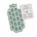 Silicone freezer tray with a hanging tag on a white background