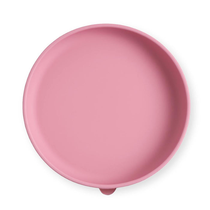 Pink plate on a white background
