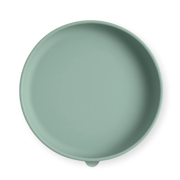 Green silicone plate on a white background