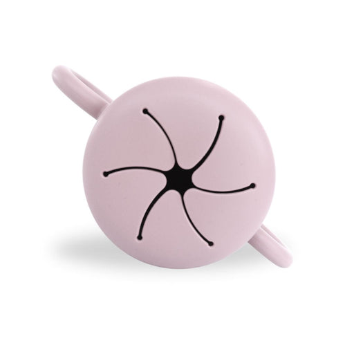 Light pink snack cup with handles on a white background