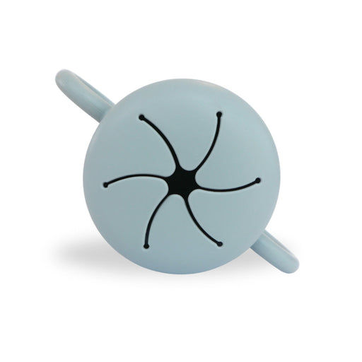 Light blue snack cup with handles on a white background