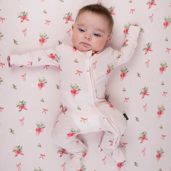 Belan.J Footed Zippered Sleeper - Pink Bows