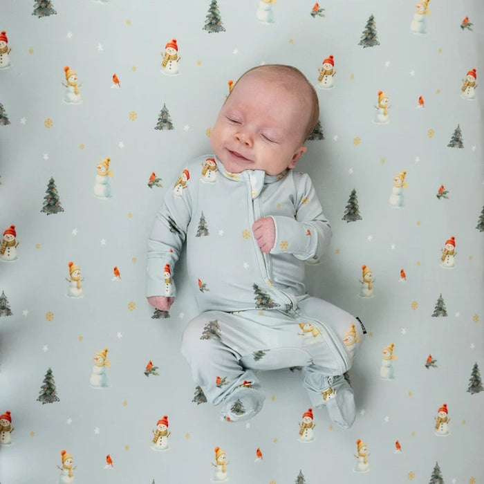 Belan.J Footed Zippered Sleeper - Snowmen