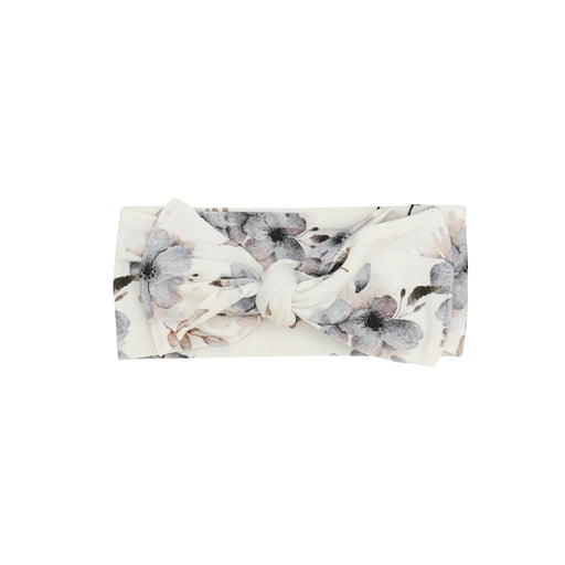 Floral patterned infant headband on a white background