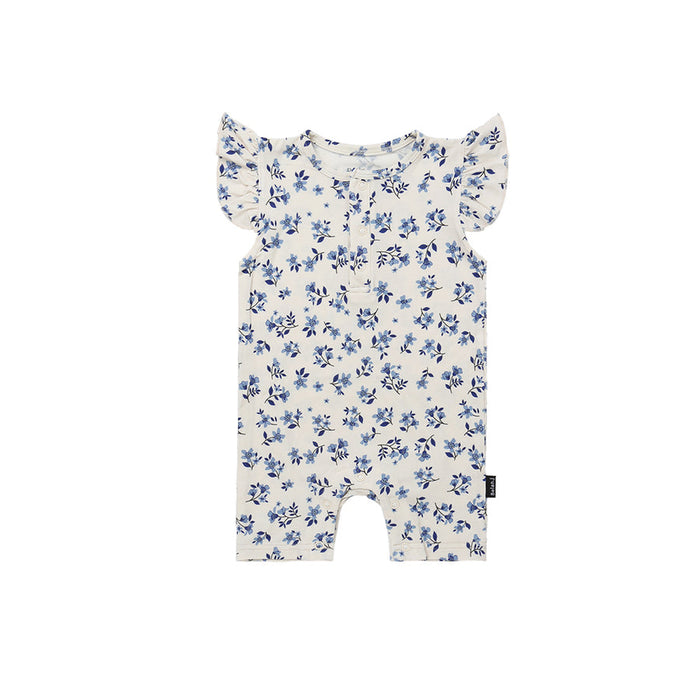 Belan.J Ruffled Sleeve Shortall Romper - Bluebell - Nurtured