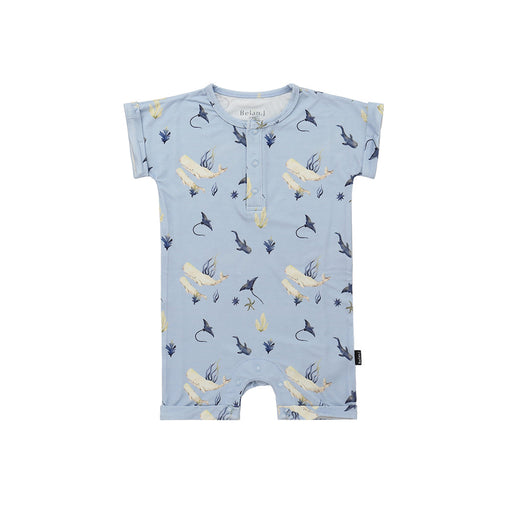 Belan.J Short Sleeve Shortall Romper - Whale Lover - Nurtured