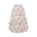 Floral patterned baby sleeping bag on a white background