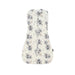 Floral patterned baby swaddle bag on a white background