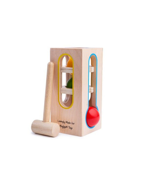 caption-Ball Fall Wooden Toy features 4 parts 