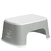 White and Gray step stool with non-slip base on a white background