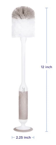 Cleaning brush with a measurement label on a white background
