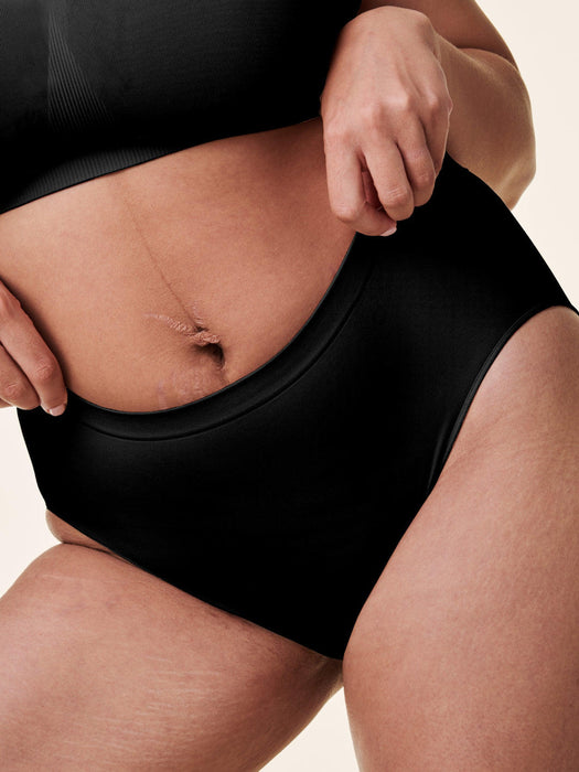 caption-High Rise Maternity Underwear by Bravado in Black 