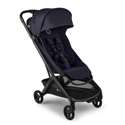 Indigo Blue Bugaboo Butterfly stroller on a white background