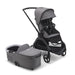 caption-Bugaboo Dragonfly Stroller in Charcoal  next to Bugaboo Pram in Charcoal (sold separately)