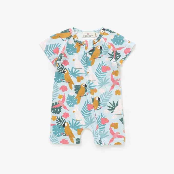Burbaby Romper - Tropical Parrots