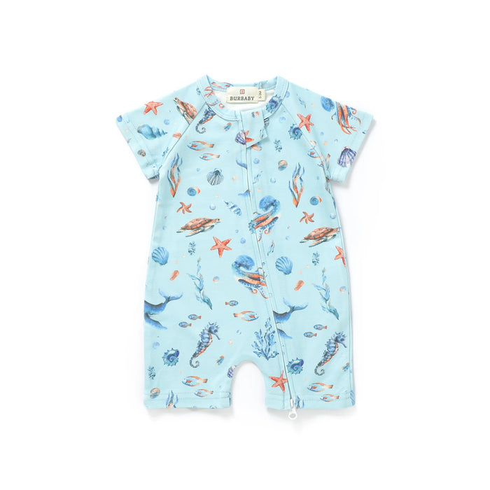 Burbaby Romper - Ocean Mist