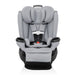 Gray car seat with black accents on a white background