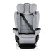 Gray car seat with quilted design on a white background