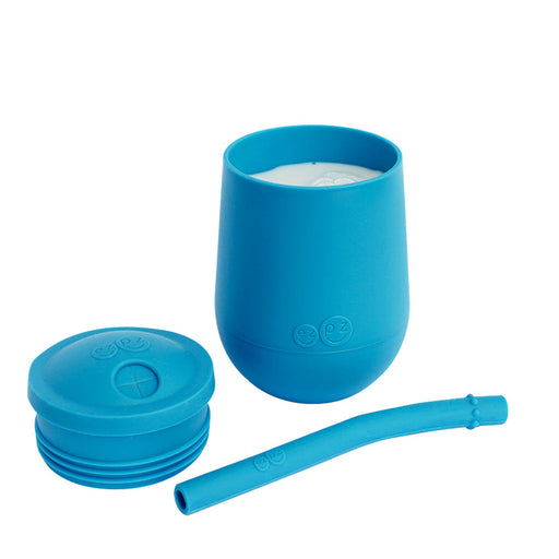 caption-Blue Mini Cup with Straw