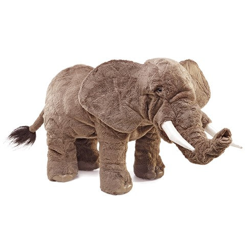 caption-Plush Elephant Puppet Toy by Folkmanis