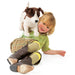 caption-Child playing with Jack Russell Dog Puppet