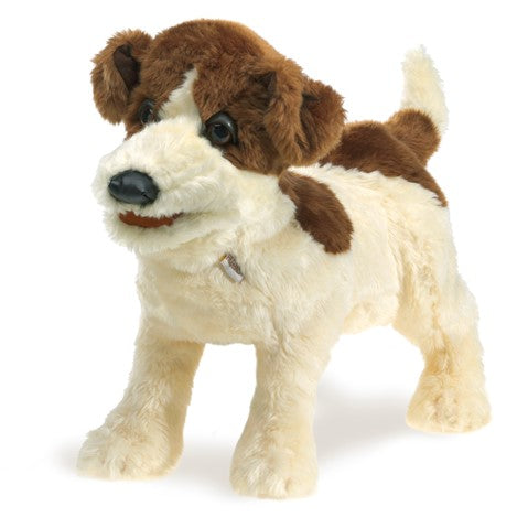 caption-Jack Russell Plush Toy Puppet 