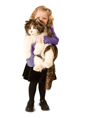 caption-Snuggly Rag Doll Cat Plush Puppet 