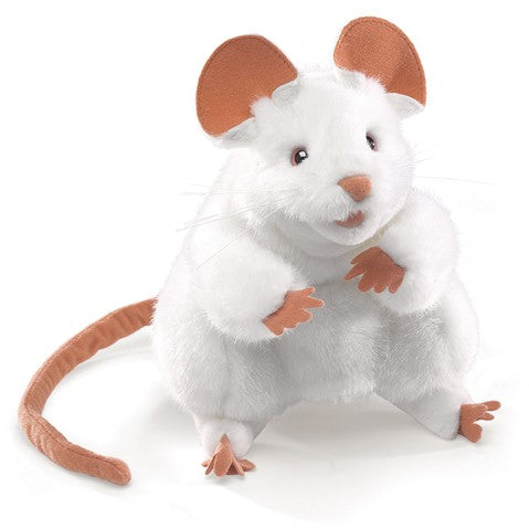 Folkmanis White Mouse Hand Puppet