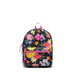 Floral backpack with colorful flowers on a black background