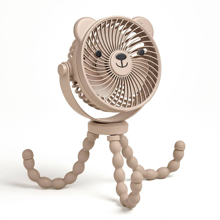 Beige Bear-shaped fan on a white background