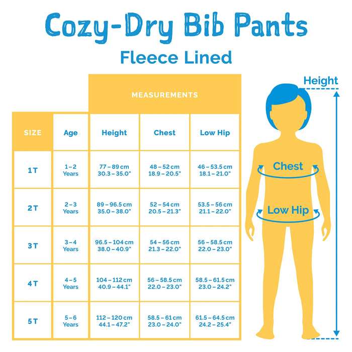 Jan & Jul Cozy-Dry Rain Bib Overall Pants (Fleece-Lined)