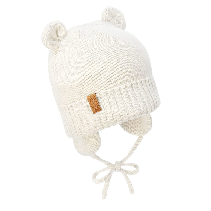Jan & Jul Light Knit Bear Hat with Ear Flap