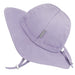 Lavender sun hat with a bow on a white background