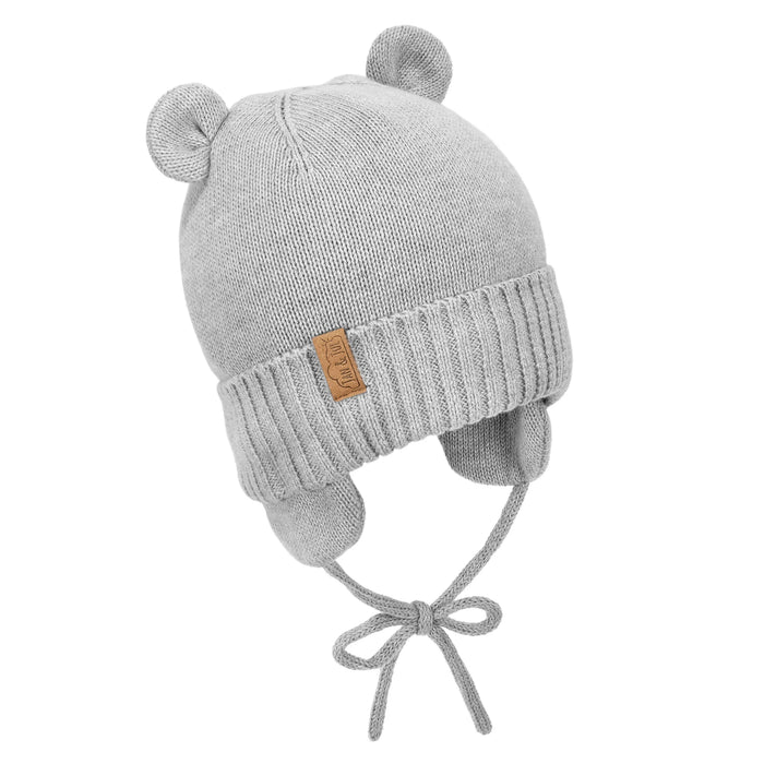 Jan & Jul Light Knit Bear Hat with Ear Flap