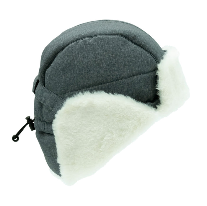 caption-Children's Adjustable insulated hat- heather grey