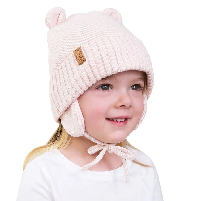Jan & Jul Light Knit Bear Hat with Ear Flap