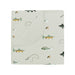 Flannel fabric with fish and fishing rod pattern on a white background